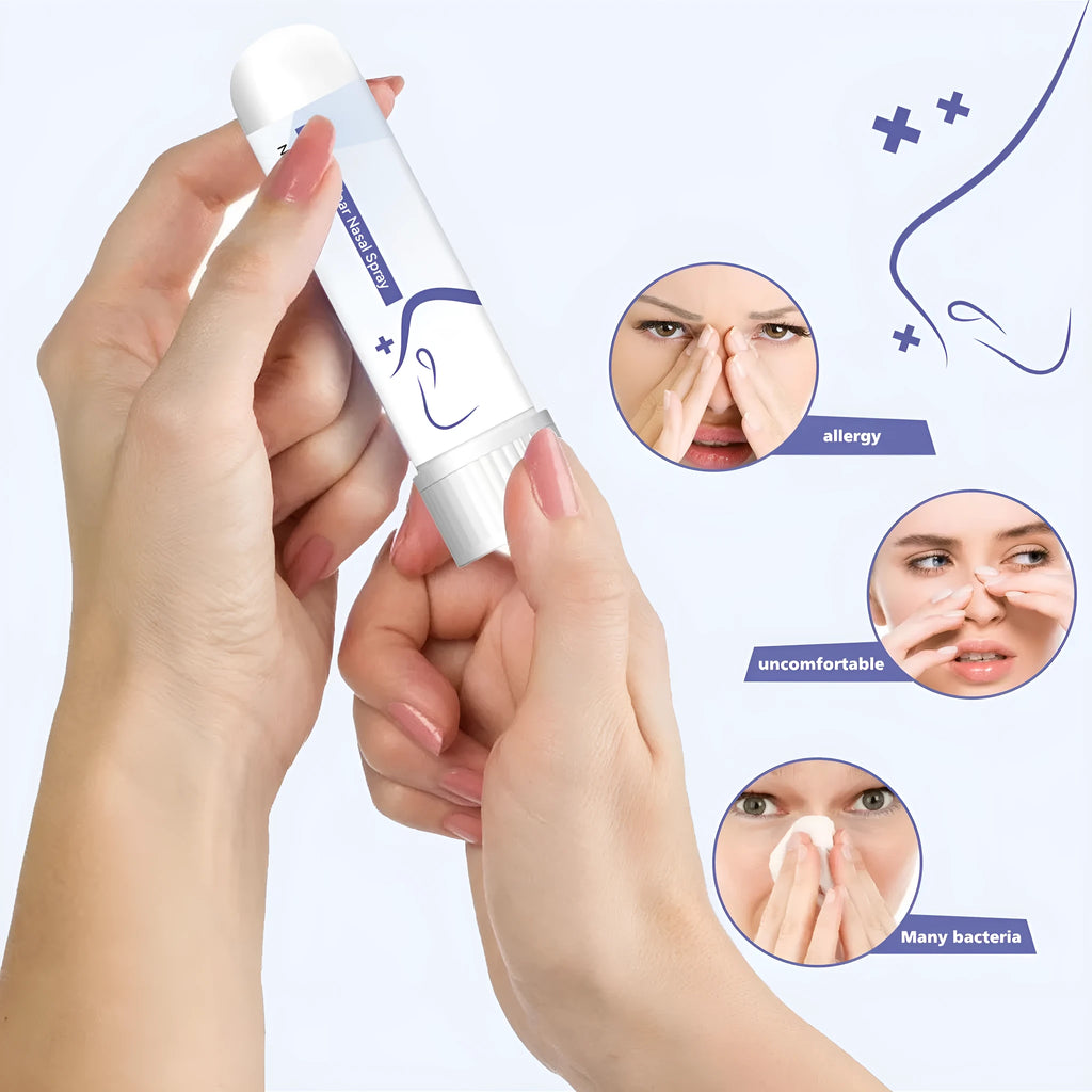 Clear plastic manual nose drain plunger suction device for adult sinus congestion relief.