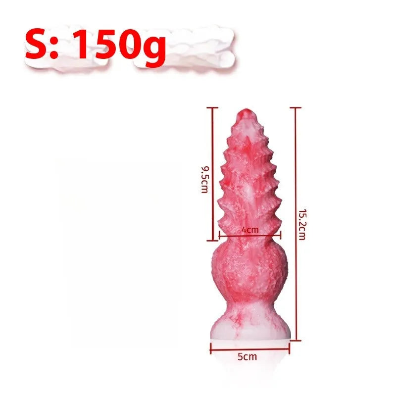Pink silicone penis-shaped masturbation toy for women