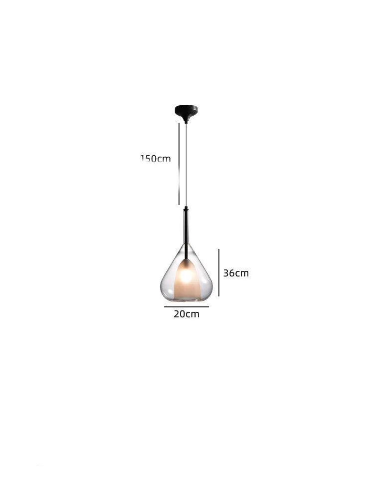 All copper art glass long line chandelier with LED light source for bedroom study