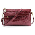 Soft black PU leather women's messenger clutch bag with shoulder strap