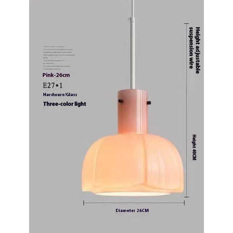 Medieval glass bud retro chandelier pendant light in chosen colour with tricolor light fitting