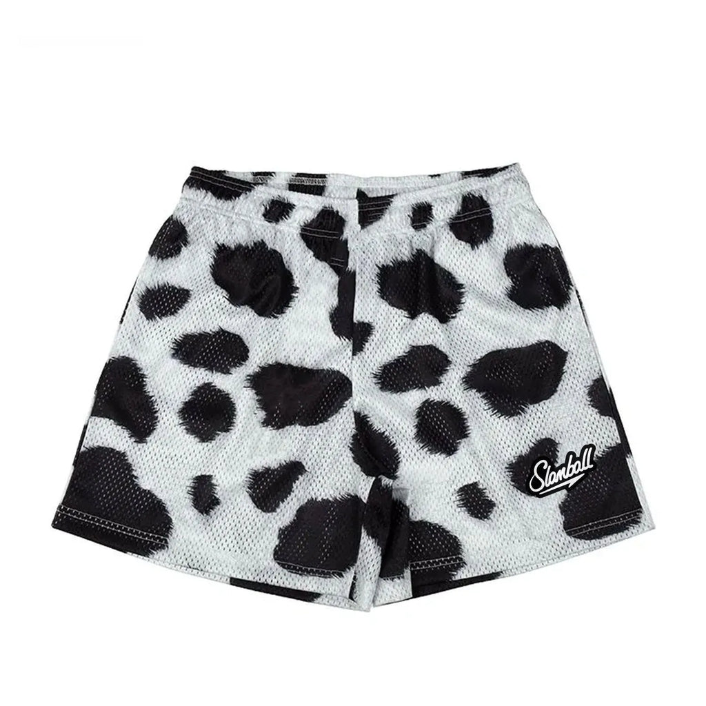Men's leopard print fitness training shorts for basketball and running