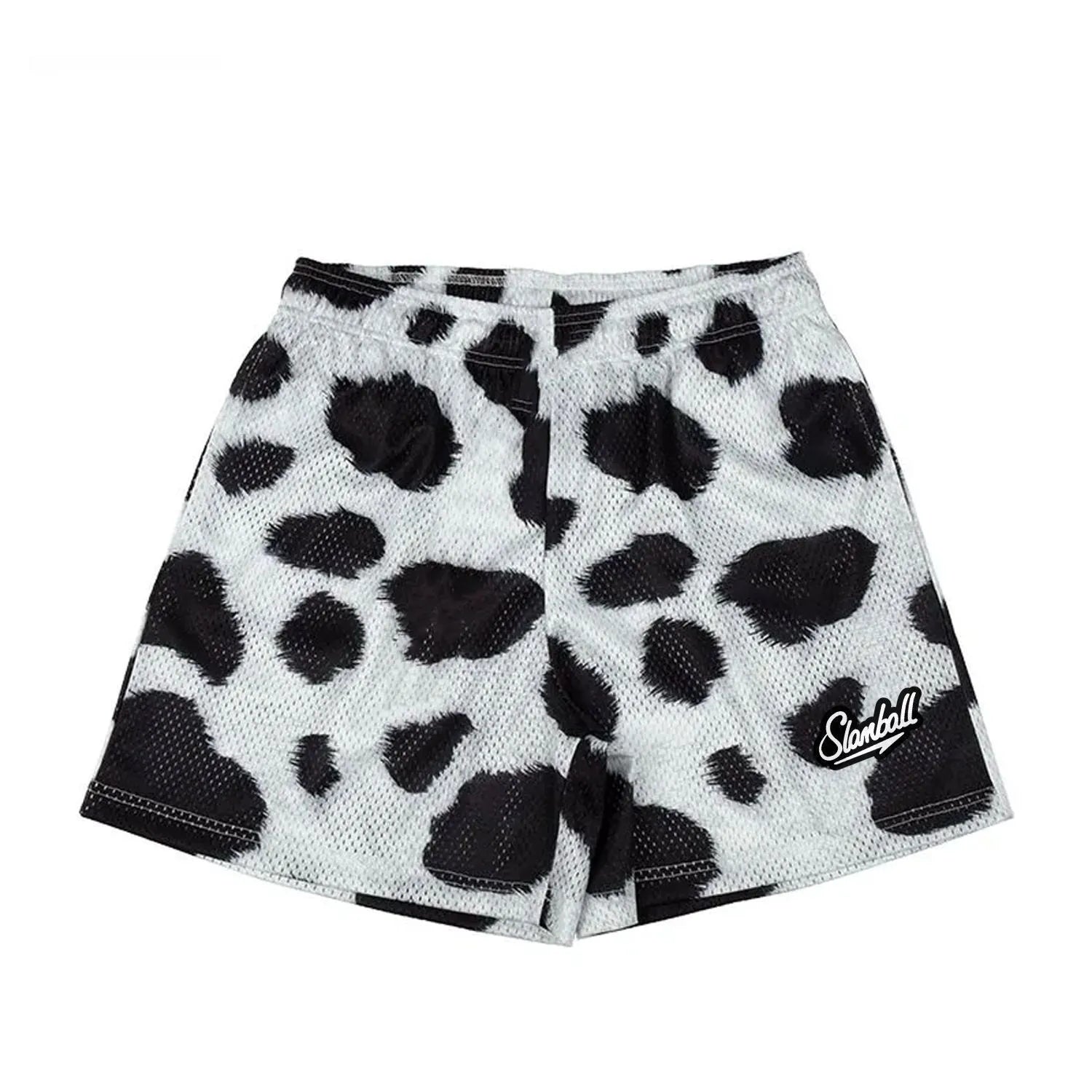 Men's leopard print fitness training shorts for basketball and running