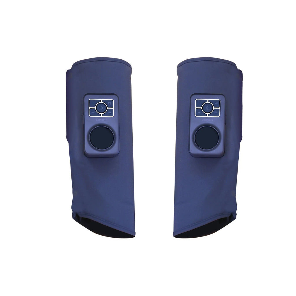 Leg massage instrument calf airbag heating massager with EMS electric pulse and ultrasonic vibration, one pair