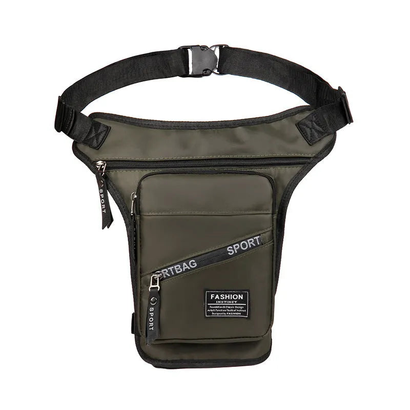 Nylon crossbody leg bag for cycling in black, blue, grey, dark green, or red