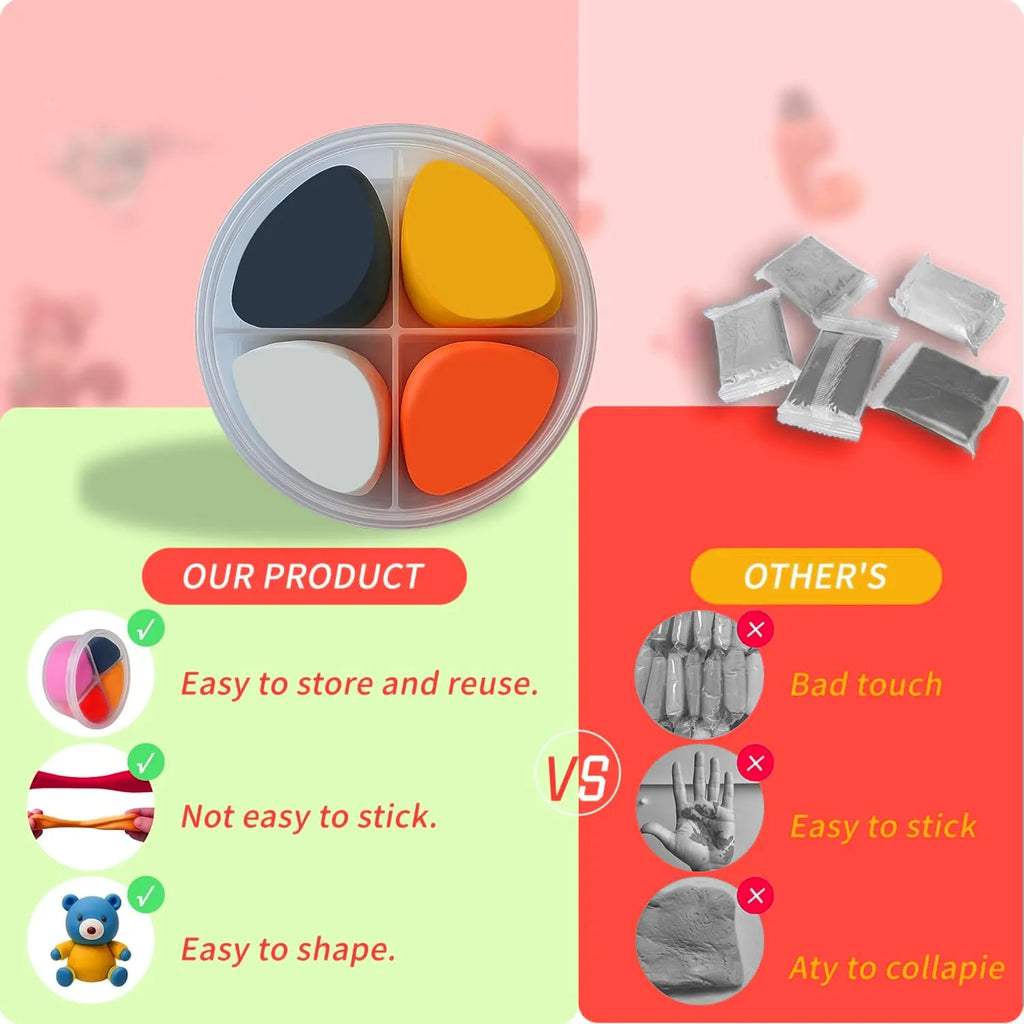 Christmas themed coloured clay set made from resin for children aged 4-6, listed as coloured clay