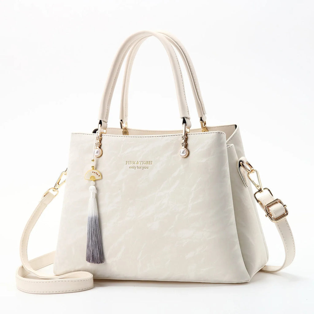 Women's horizontal square shoulder bag in PU material with urban simplicity style and large capacity