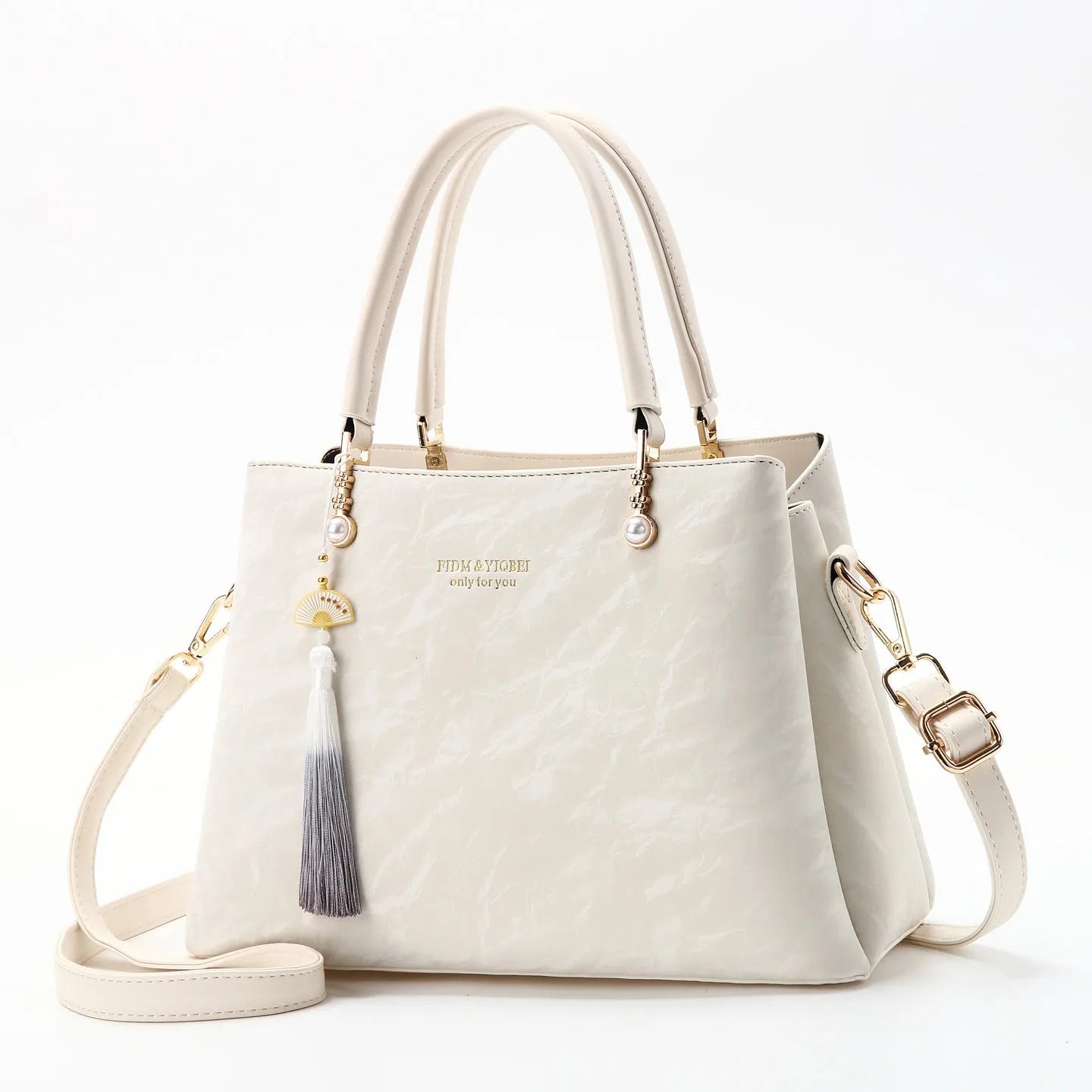 Women's horizontal square shoulder bag in PU material with urban simplicity style and large capacity