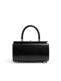 Brown leather women's crossbody bag with a single shoulder strap and clamshell opening.