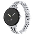 Five beads three rows diamond replacement watch strap for Google Pixel in rose gold colour