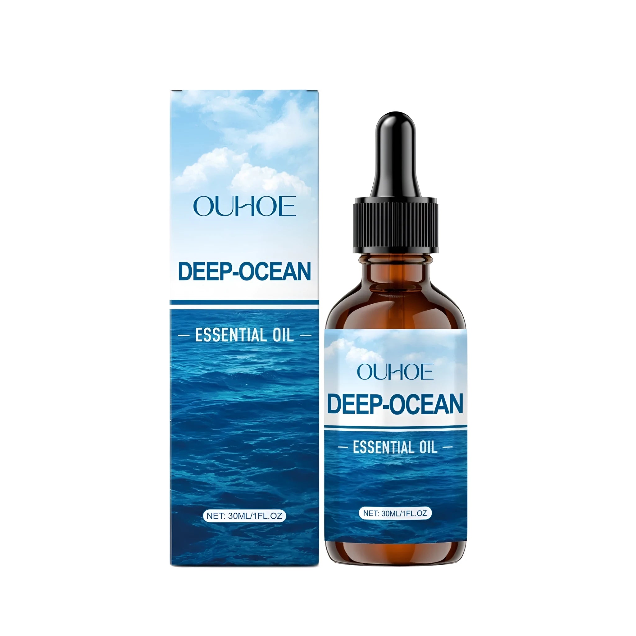 30ml bottle of Deep-Ocean essential oil blend with grape seed oil and vitamin E