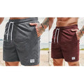 Men's corduroy drawstring shorts with lace-up front, straight-leg fifth-length cut, two-tone colourways, sizes S to 2XL