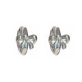A pair of 925 sterling silver bow earrings in silver colour with electroplating finish on a plain background