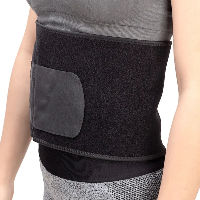 Black sports waist and abdominal support belt for yoga and fitness body shaping