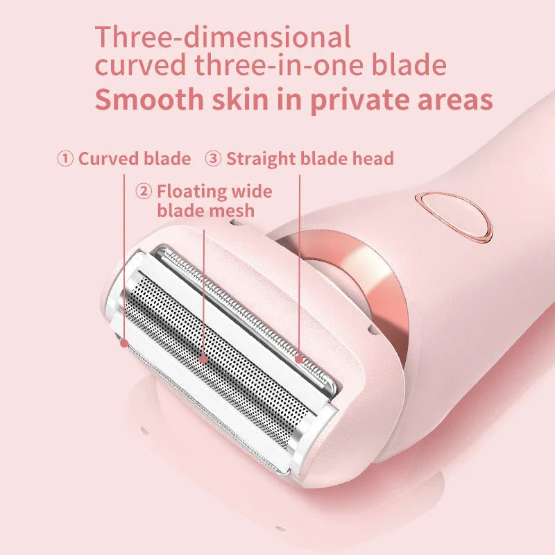 2-in-1 Electric Women's Shaver with Trimmer for Body, Face and Bikini Area