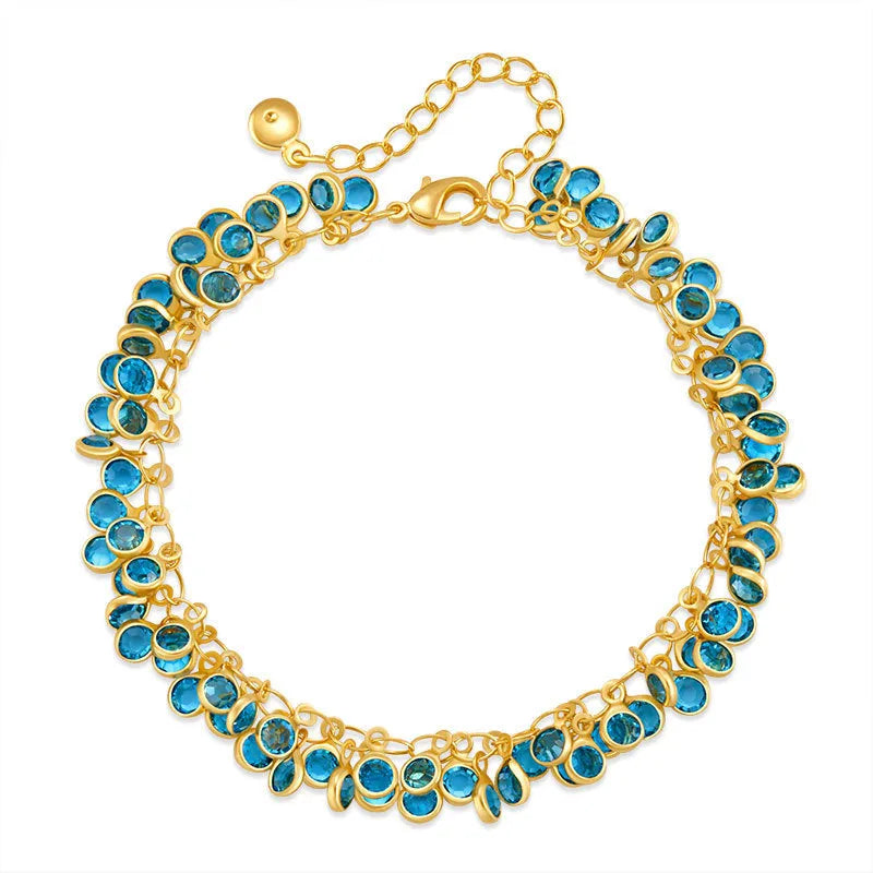 Women's multi-layer geometric bracelet with copper base and 18K gold purity, KB0586 colour