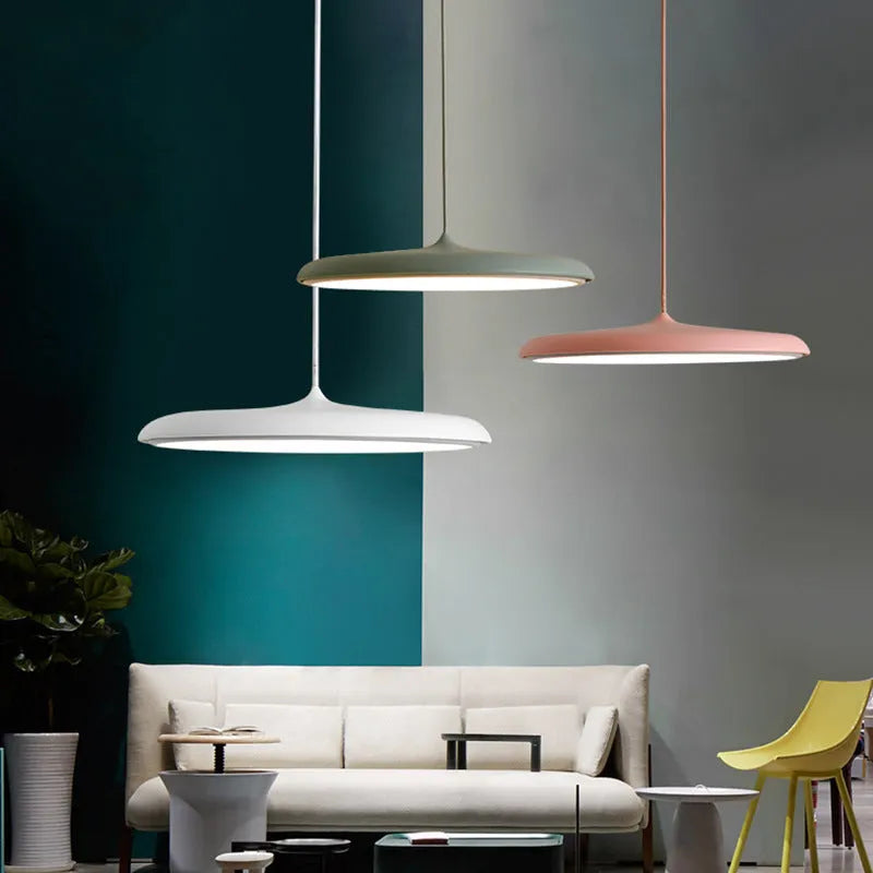 Nordic modern iron LED chandelier with fish shape, two size options, and three-colour temperature lighting