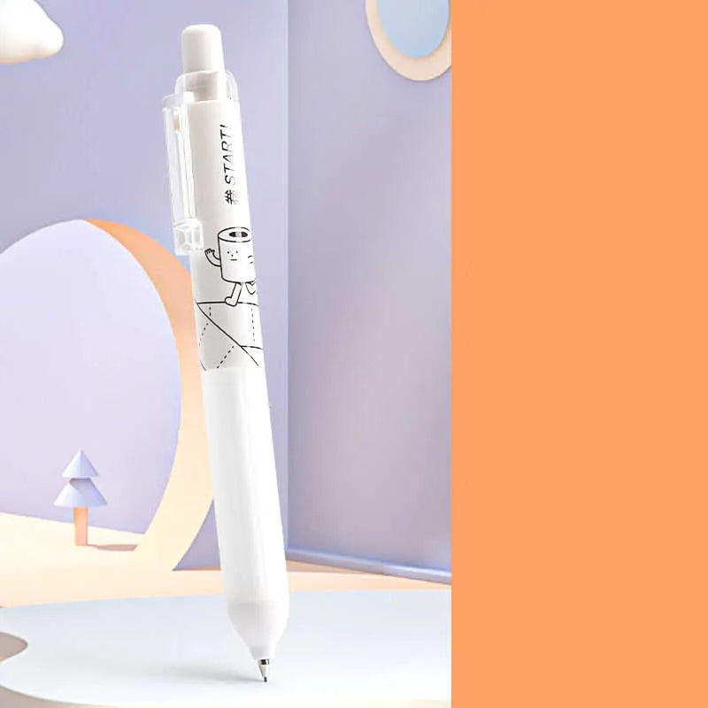 0.5mm HB mechanical pencil with cloud-shaped ergonomic grip in black and white minimalist design