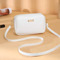 Women's solid colour PU shoulder bag with three-dimensional pocket and horizontal square shape