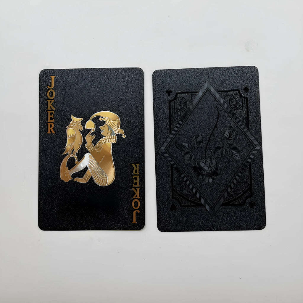 Gold foil playing cards deck with metallic finish 57 by 87 millimetres