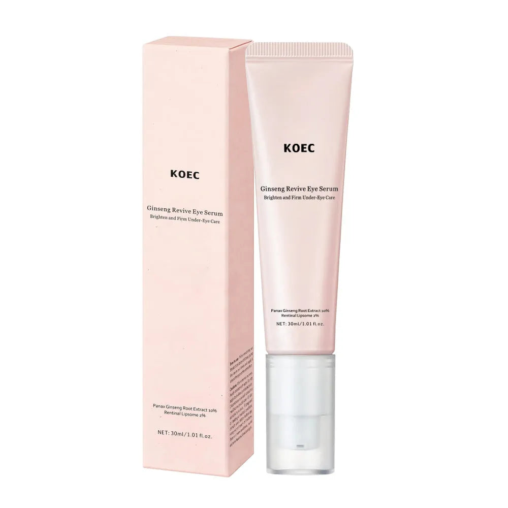 Ginseng and pink peptide eye cream set with 30ml net content and 60-piece eye mask for wrinkles and dark circles