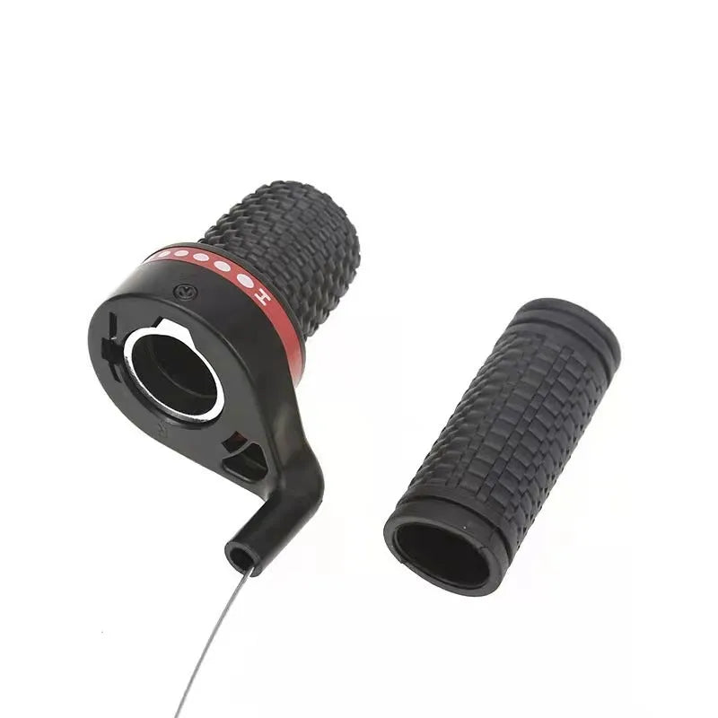 Black mountain bike shifting handle set with cables and grips for 22.2mm handlebars