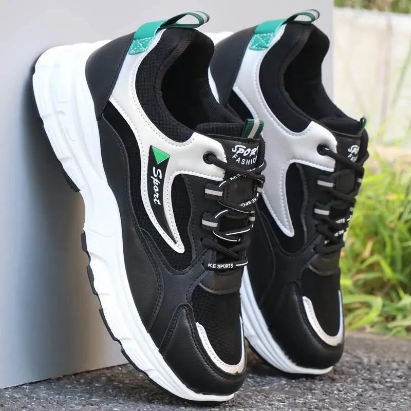 Men's waterproof casual sneaker with PU upper and leather stitching, high-mouth cut, multiple colour options