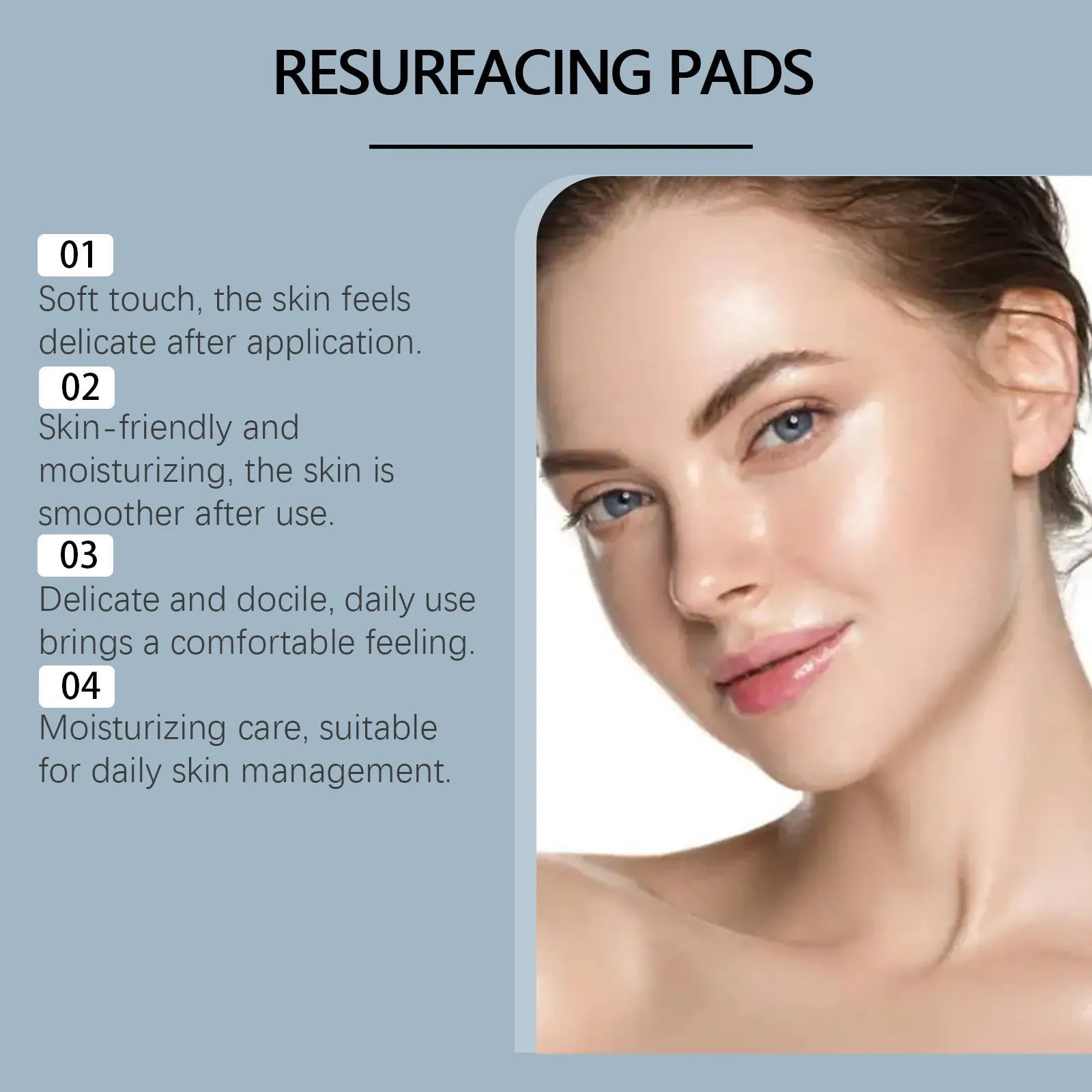 Pack of 50 glycolic acid exfoliating moisturising cotton cloth facial pads