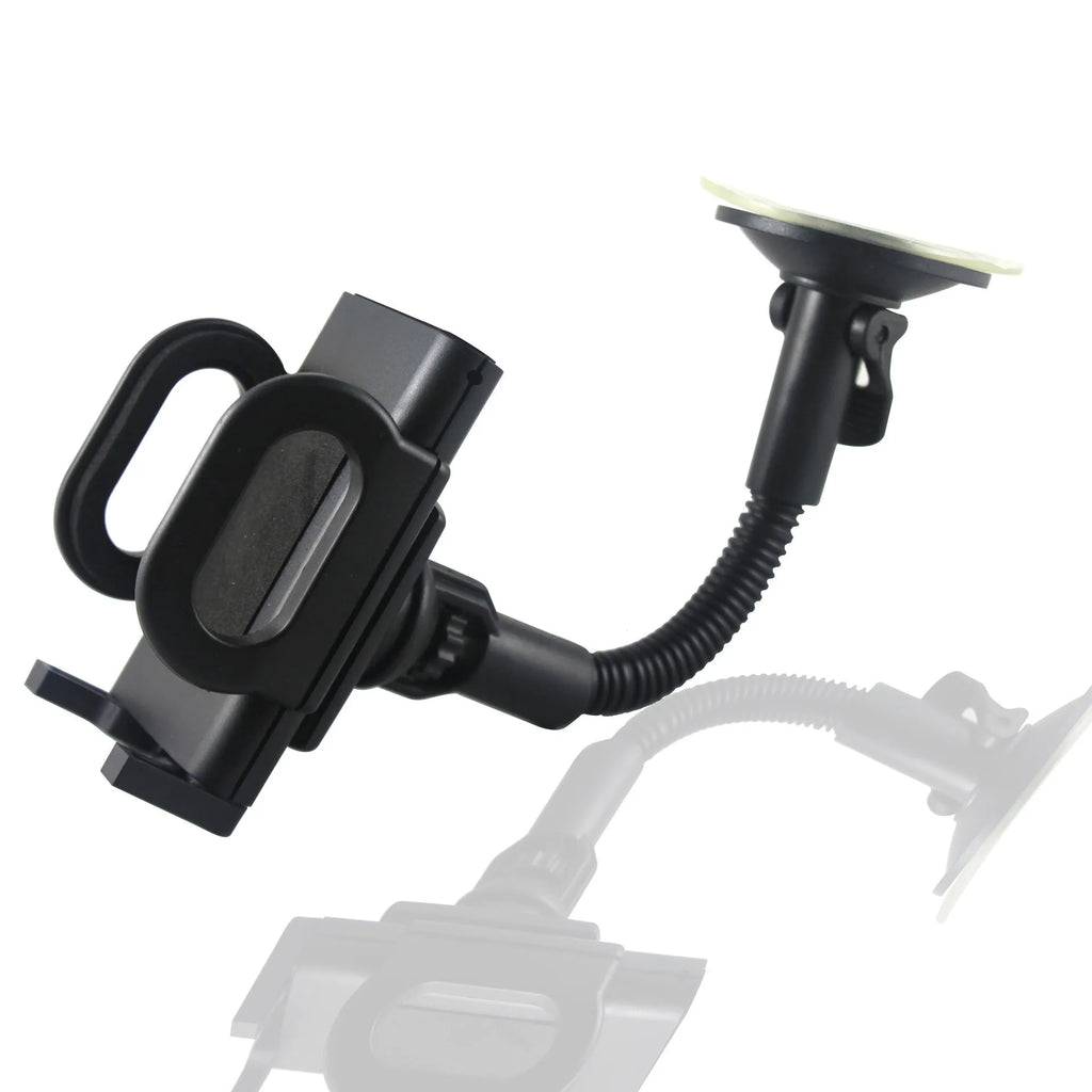 Black ABS plastic car phone holder GPS navigation stand with adjustable 45-115mm fixture on dashboard