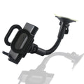Black ABS plastic car phone holder GPS navigation stand with adjustable 45-115mm fixture on dashboard
