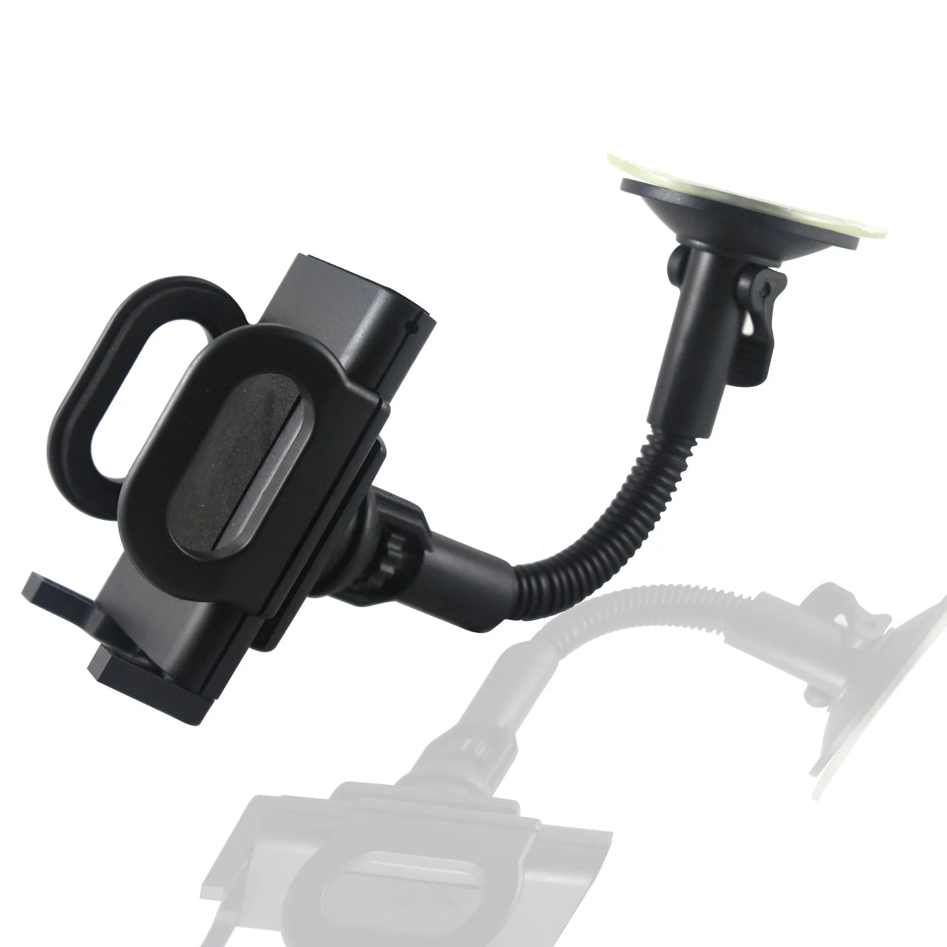 Black ABS plastic car phone holder GPS navigation stand with adjustable 45-115mm fixture on dashboard