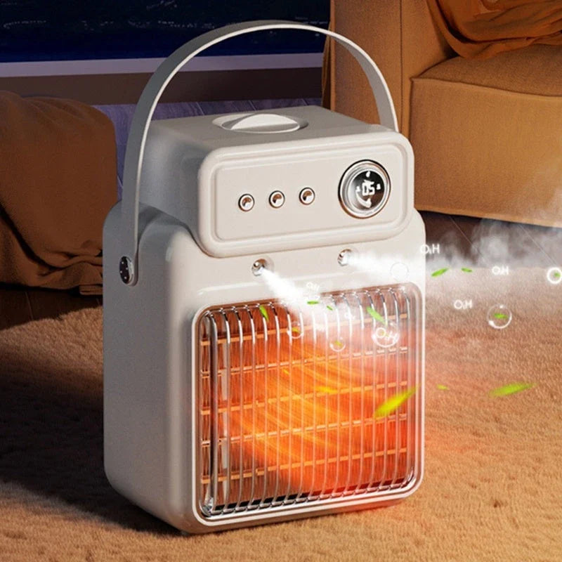 Efficient 1200W 2-in-1 Space Heater and Humidifier with Overheating Protection, Adjustable Temperature and Humidity