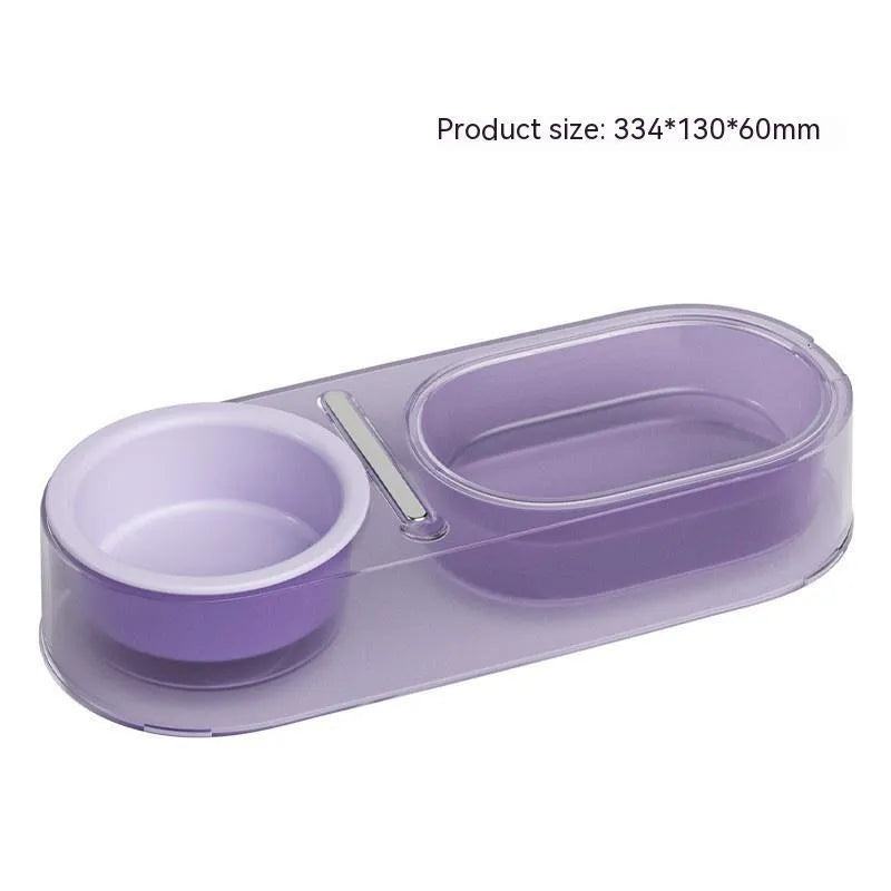 Pet Supplies Mixed Spoon Bowl Cat Diet in taro purple with ceramic stainless steel construction