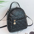 Hard Korean-style backpack with embroidery detail measuring 16x7x19cm in pink colour