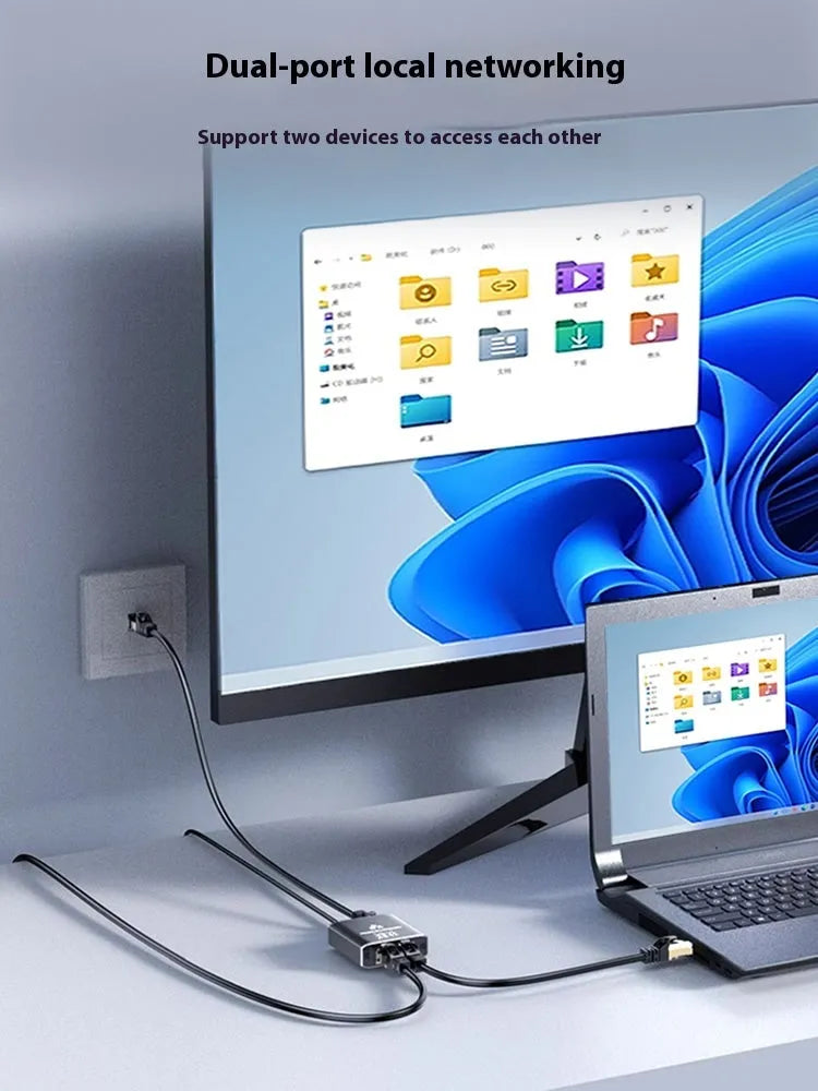ZLR100 gigabit network hub with 2 ports for computer connection