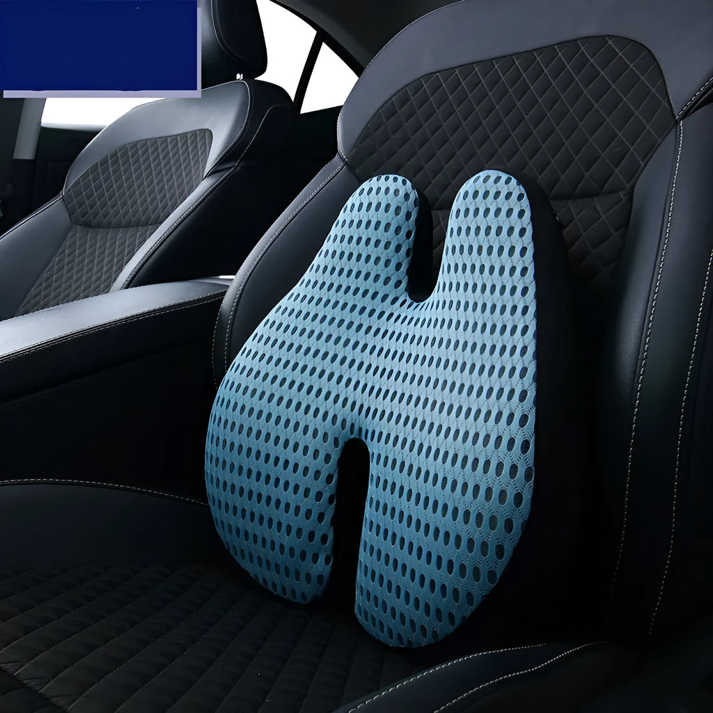 Memory foam lumbar support cushion with hollow back design for car and office use