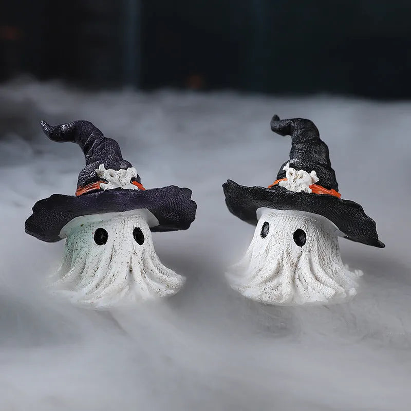 Resin wizard hat ornament in Black and Purple colour options for Halloween Christmas Easter decorations