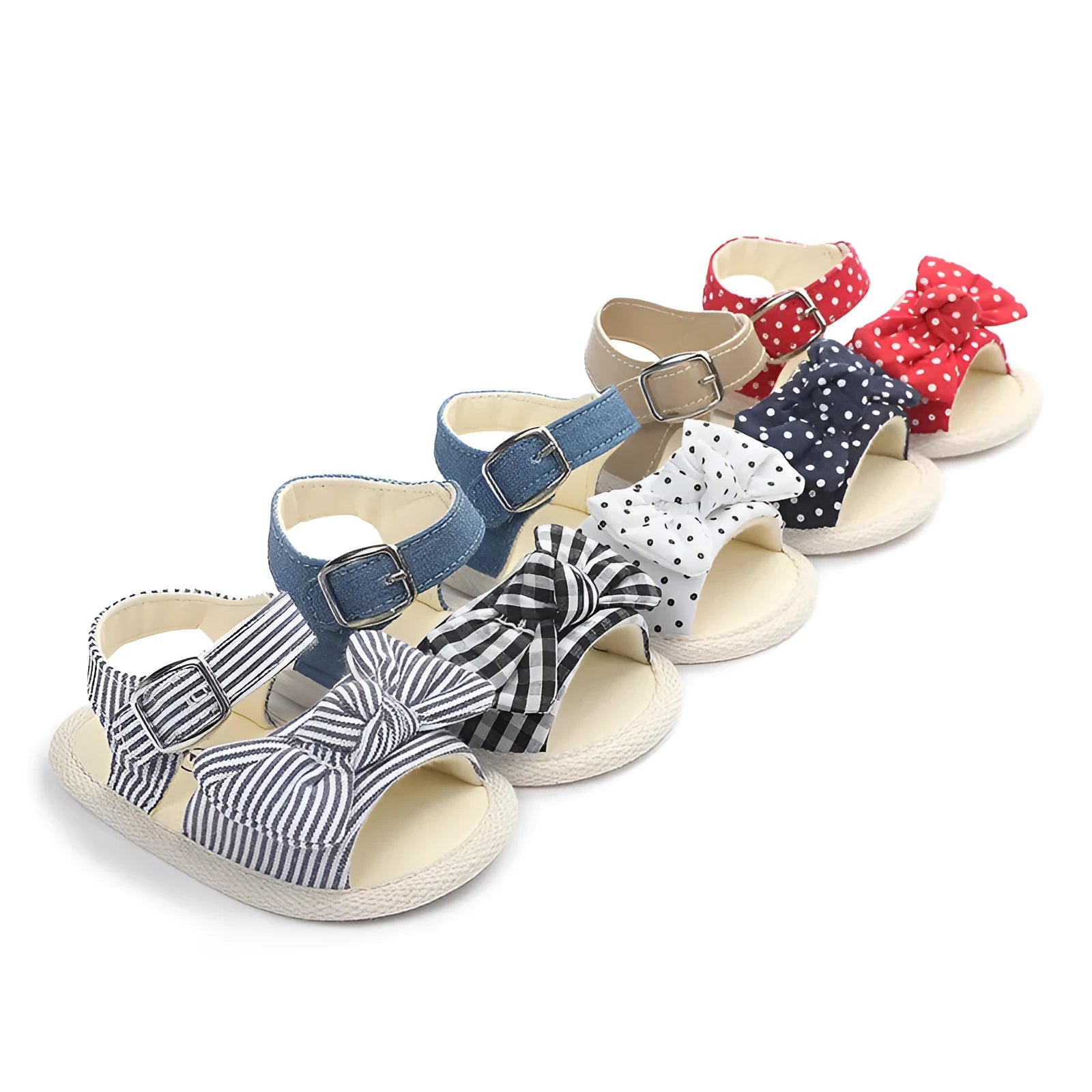 White and black toddler shoes with Velcro fastening and low tube design for babies 0-18 months