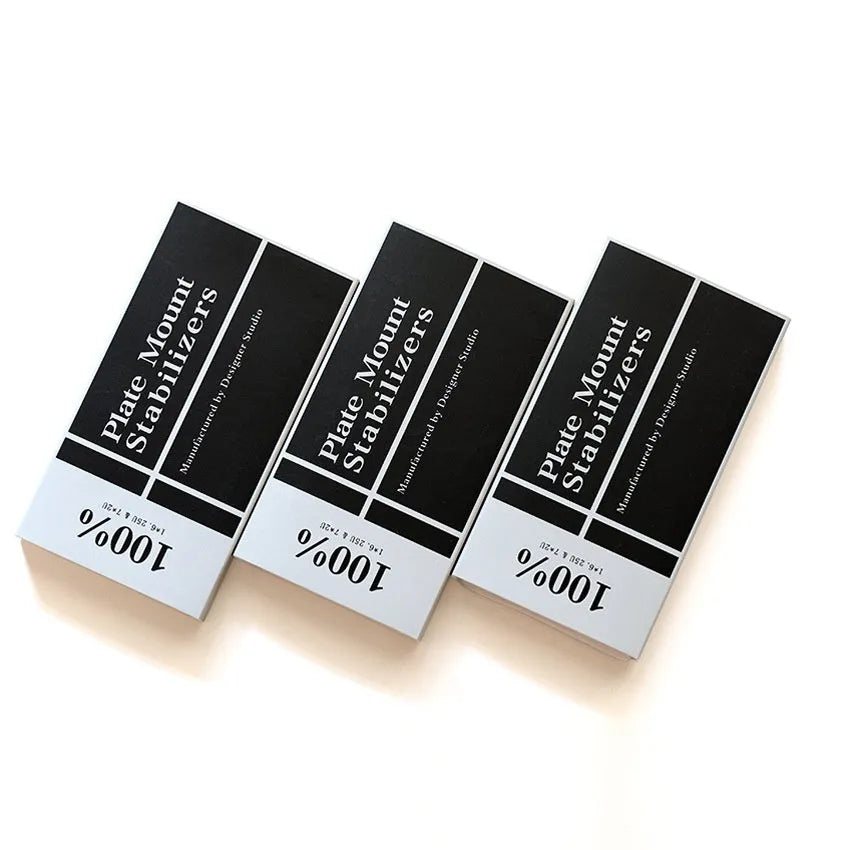 Black and milky white mechanical keyboard stabiliser sets for 6.25U and 7U spacebar layouts