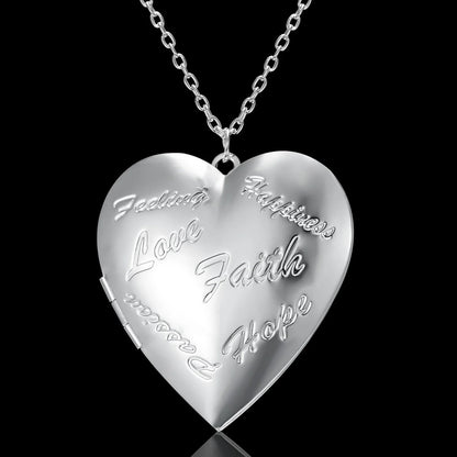 Personalized heart-shaped photo frame necklace in various colors, featuring a unique carved design and a delicate frame to display cherished memories.