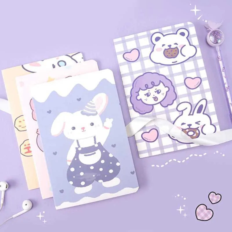 Cartoon A5 notebook with 30 sheets showing character design options