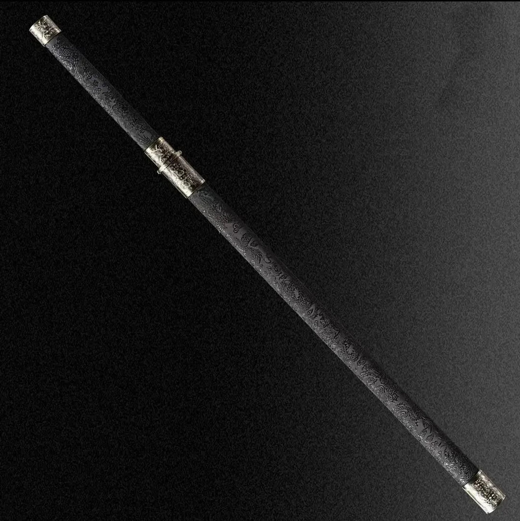 Taizong Tang Dynasty horizontal sword with leather-covered scabbard, unsharpened blade