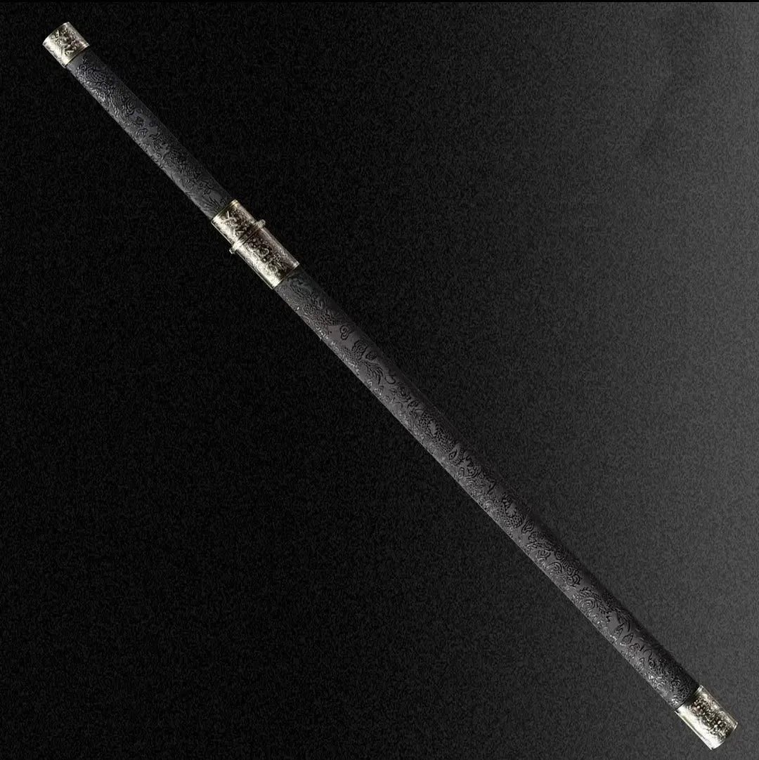 Taizong Tang Dynasty horizontal sword with leather-covered scabbard, unsharpened blade