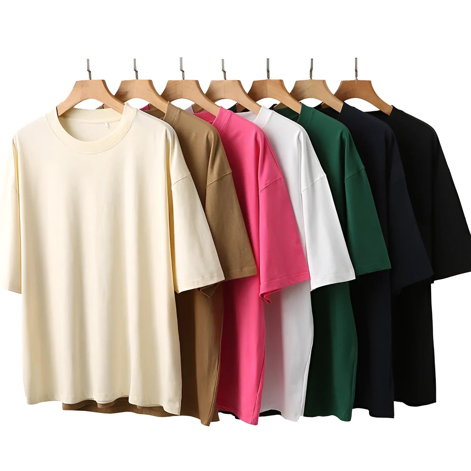 Men's pure cotton short sleeve round neck loose t-shirt, available in multiple colours, on plain background