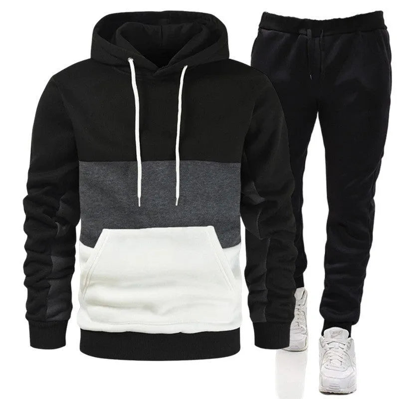 Men loose fit leisure set hoodie and joggers in army green colour