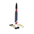 14cm bullet car antenna in black, camouflage green, and American flag finishes