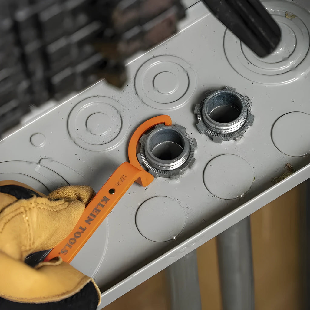 Three magnetic crescent wrenches with orange, grey and black handles showing suction and locking features