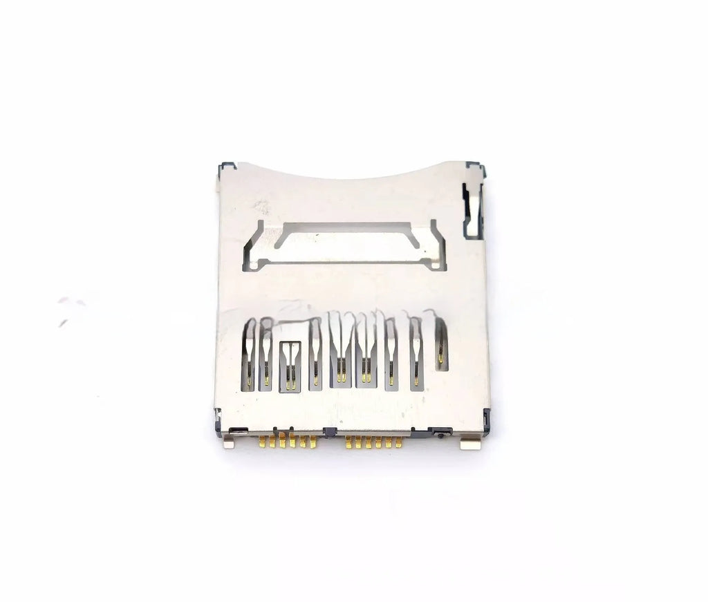 Alloy camera memory card slot replacement component showing metal construction