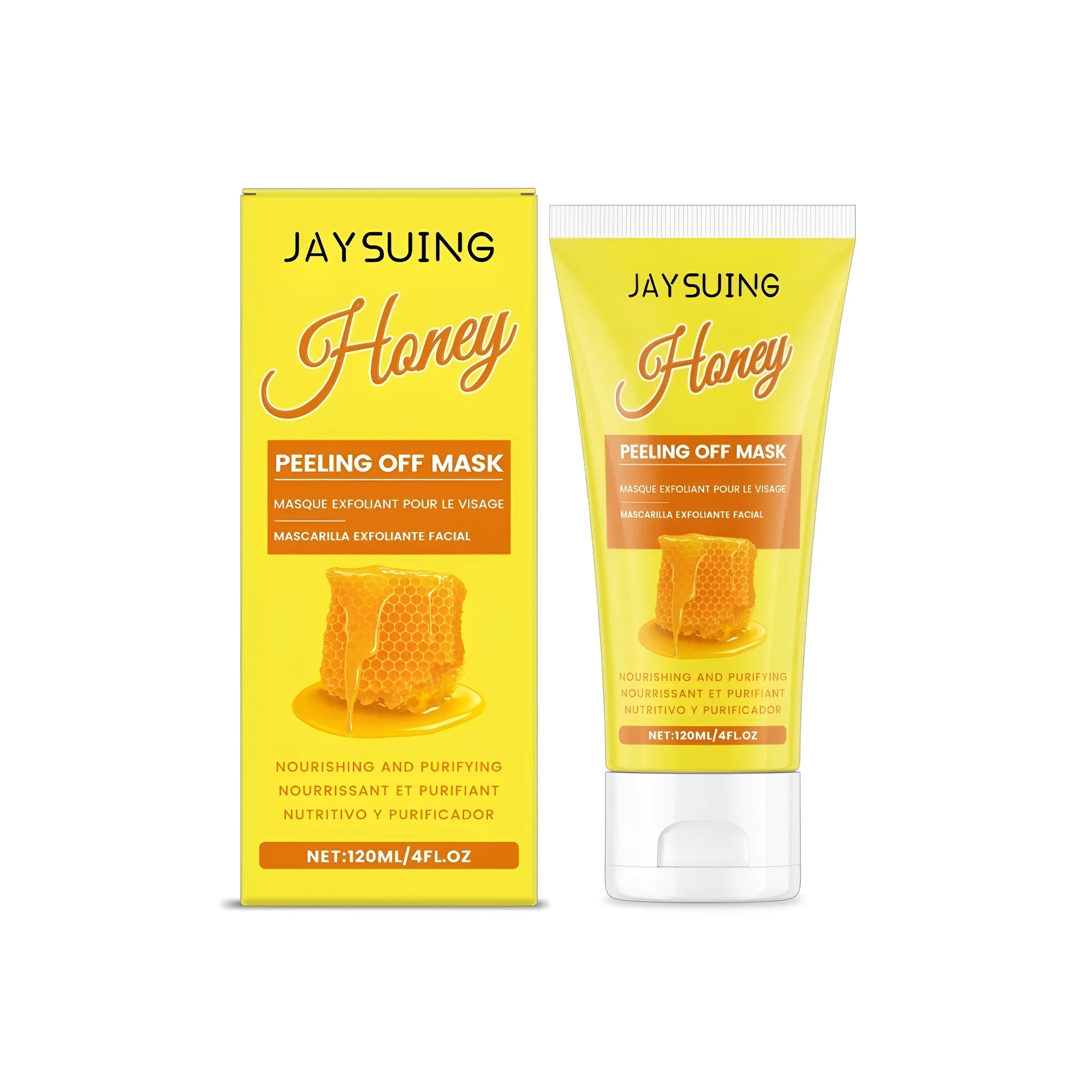120ml bottle of peel-off facial mask gel with soluble collagen and glycerin formula.