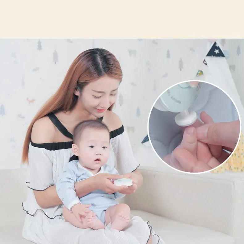 Baby electric nail polisher set with three grinding heads in red colour option